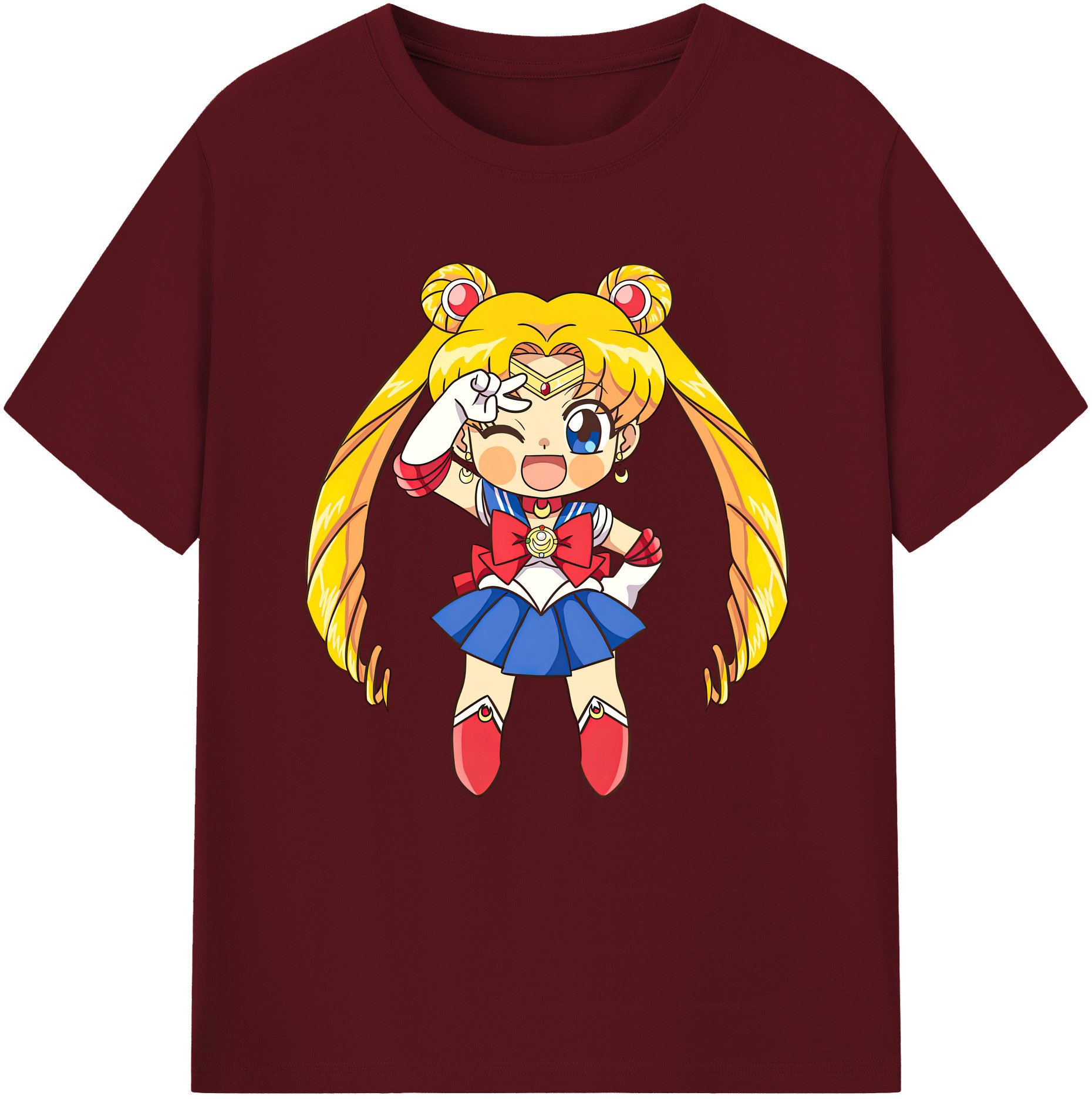（画像用） 美少女戦士セーラームーン 月野 うさぎ つきの うさぎ Sailor Moon Tsukino Usagi 綿100％半袖Tシャツ（フロントプリント）